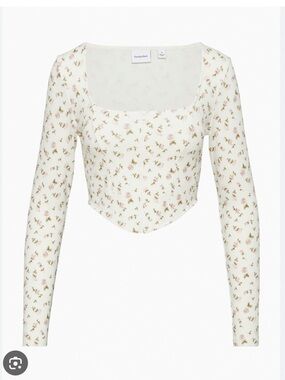 Aritzia Sunday Best Maverick Long Sleeve Top, Floral, Small